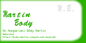 martin body business card
